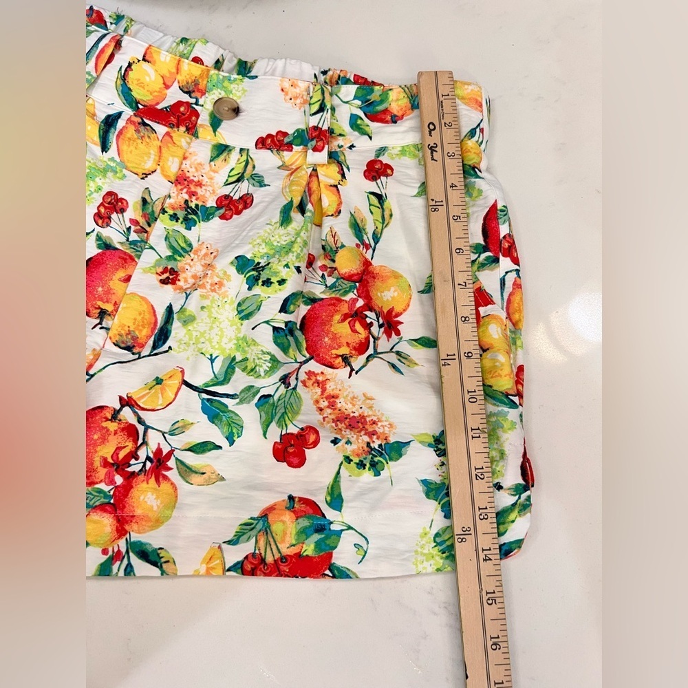 White Floral Fruit Print Shorts - Picture 12 of 16